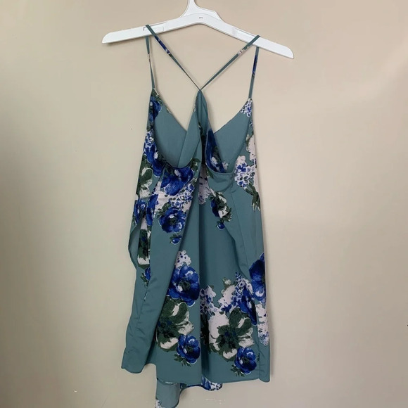 Intimately Free People Blue Floral Cross Dress - Picture 4 of 7